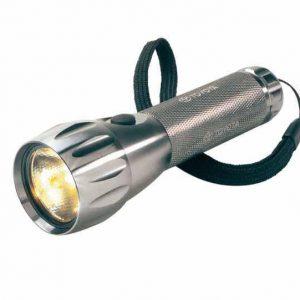 Aluminium LED torch titanium with strap and pouch