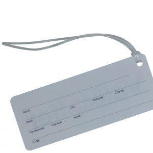 White Luggage Tag With Strap