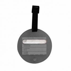 Charcoal transparent round luggage tag