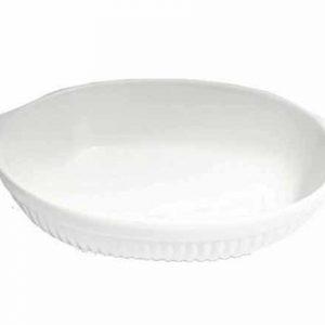 White porcelain 16.5 inch casserole dish