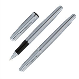 Silver metal rollerball pen 'elegant'