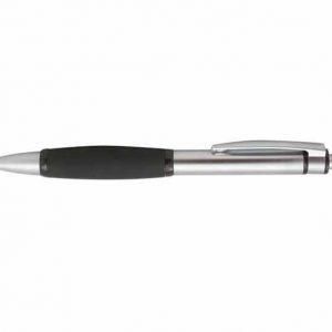 Silver and black rubber ballpoint ma