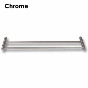 Chrome double wall mounted towel bar