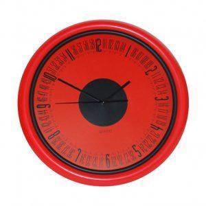 Red wall clock (33cm)