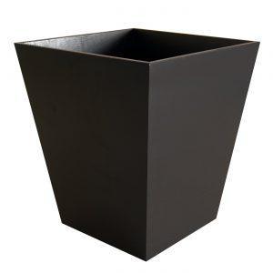 Dark wood waste paper bin