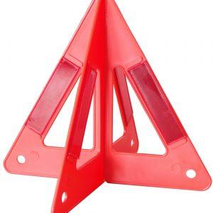 Red collapsible reflective emergency triangle
