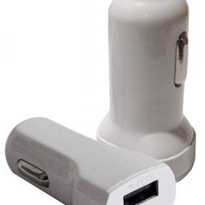 White single USB car cellphone charger