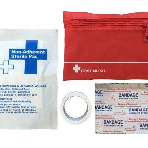 Mini emergency first aid kit in nylon bag