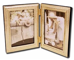 Gold double photo frame