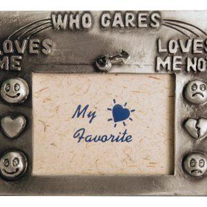 Pewter frame 'who cares'