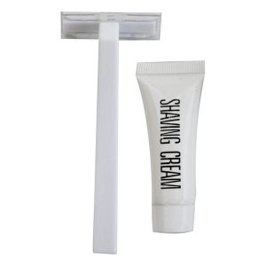 White shaving kit with 5gm shaving cream (razor-10cm)
