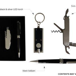 LED Torch Keyring, Pocket Knife And Ballpoint