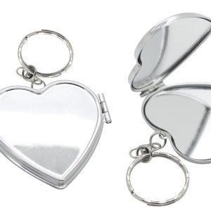 heart shaped mirror keyring in gift box