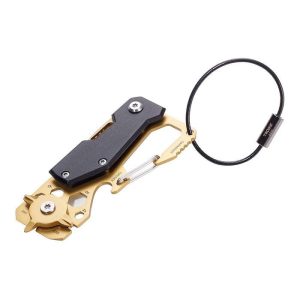 Mini tool with 10 functions black gold-coloured