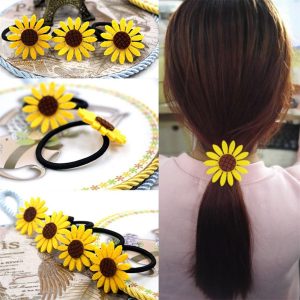 3PC Sunflower Elastic Hair Ties