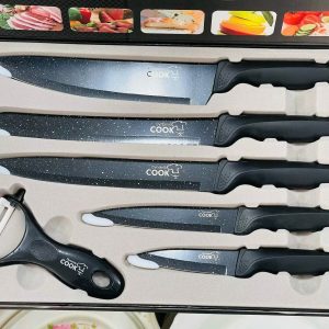 6 Piece Black Kitchen Knife Set